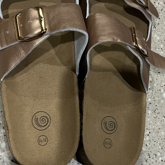 Women's Cork Footbed Slide Sandals Arch Support Summer Outdoor Sandals - Picture 5 of 9